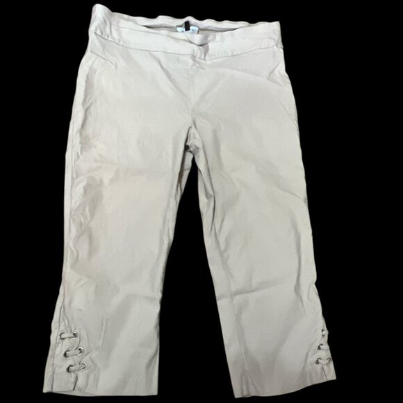 Lily Morgan Cream Rayon, Nylon Spandex Blend Capri Size 1X - Picture 5 of 5